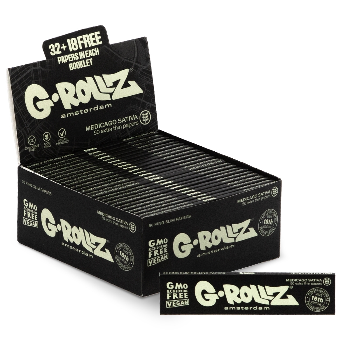 G-Rollz - Medicago Sativa - 50 KS Slim Papers - 50er Display
