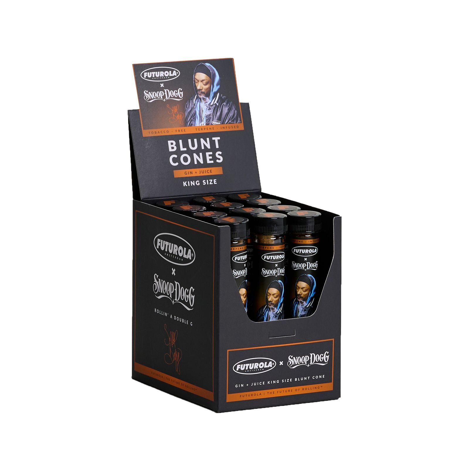 Futurola - Snoop Dogg - Gin & Juice - Terpene Infused Cones - 12er Display