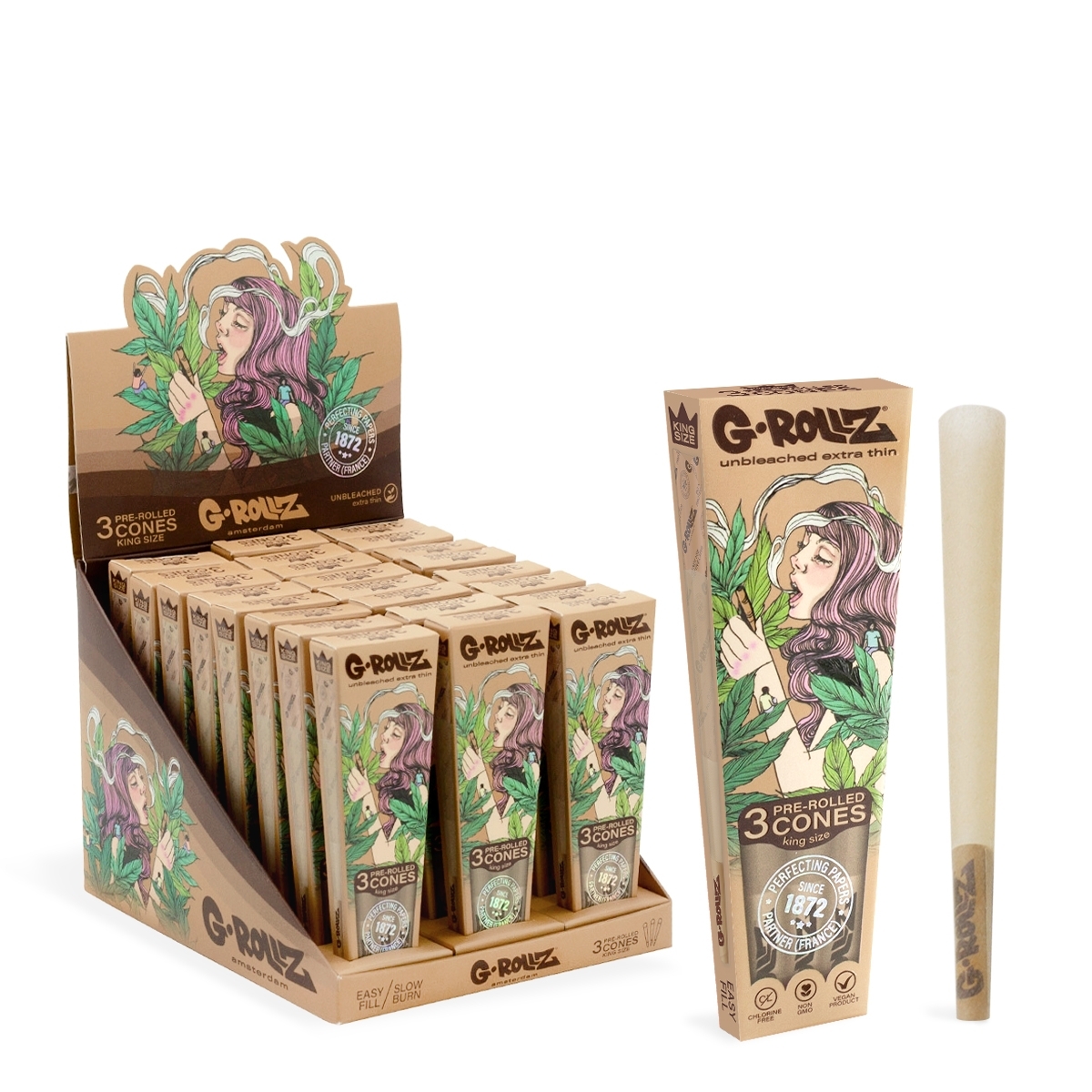 G-Rollz - 'Colossal Dream' Unbleached - 3 KS Cones